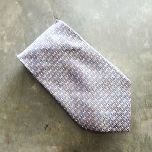 Geoffrey Beene Silk Tie Blue & Silver